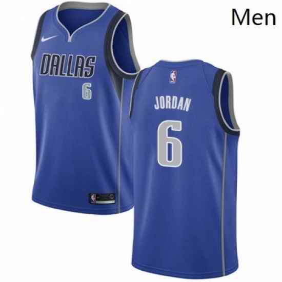 Mens Nike Dallas Mavericks 6 DeAndre Jordan Swingman Royal Blue NBA Jersey Icon Edition